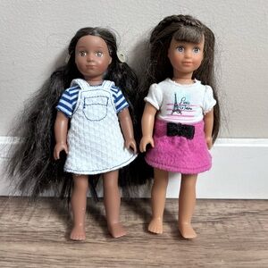 American Girl mini dolls Pink Skirt & White Dress Fashion Doll Set - Kids Toys